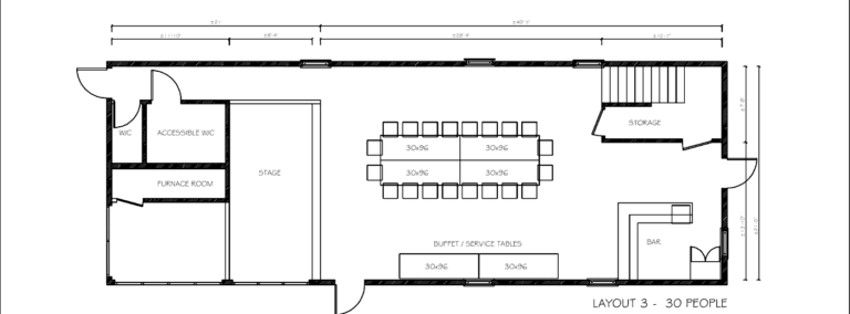 Main floor layout 3: 30 people