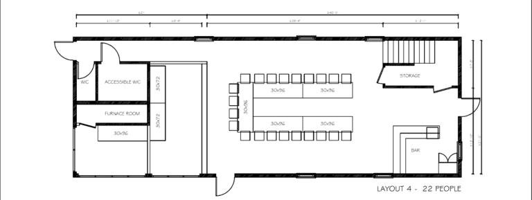 Main floor layout 4: 22 people