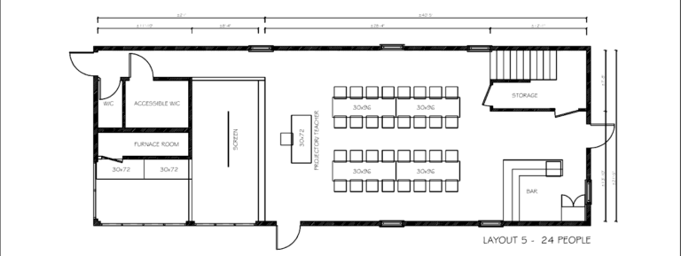 Main floor layout 5: 24 people