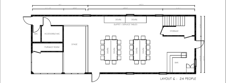 Main floor layout 6: 24 people